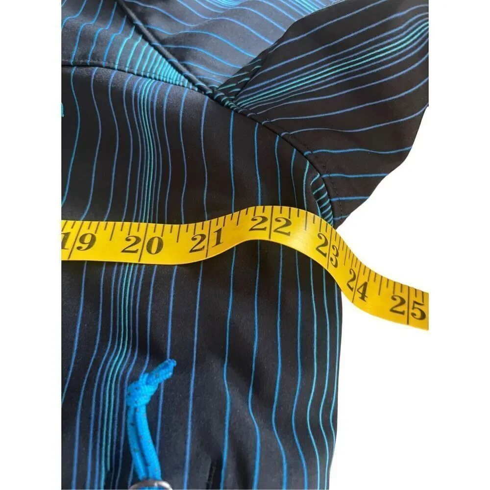 Columbia Mens Black & Blue Pinstriped Full Zip Hooded Jacket Size Large snowboar